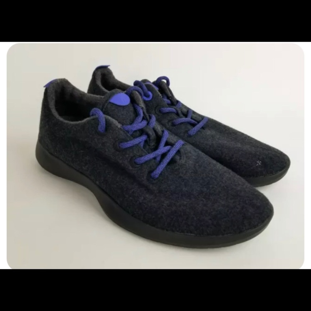 Men’s Allbirds Wool Runners Size 8 Black Blue